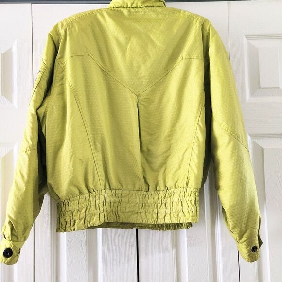 Obermeyer Women's Vintage Ski Jacket Parka Lime Green & Purple Lining, 12 - Picture 2 of 7